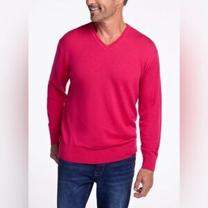 Peter Millar Cotton Cashmere Blend V-neck Pullover Sweater In Pink Size 4XL